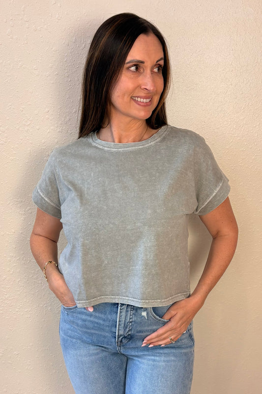Gianna Gray Short Sleeve Tee Shirt