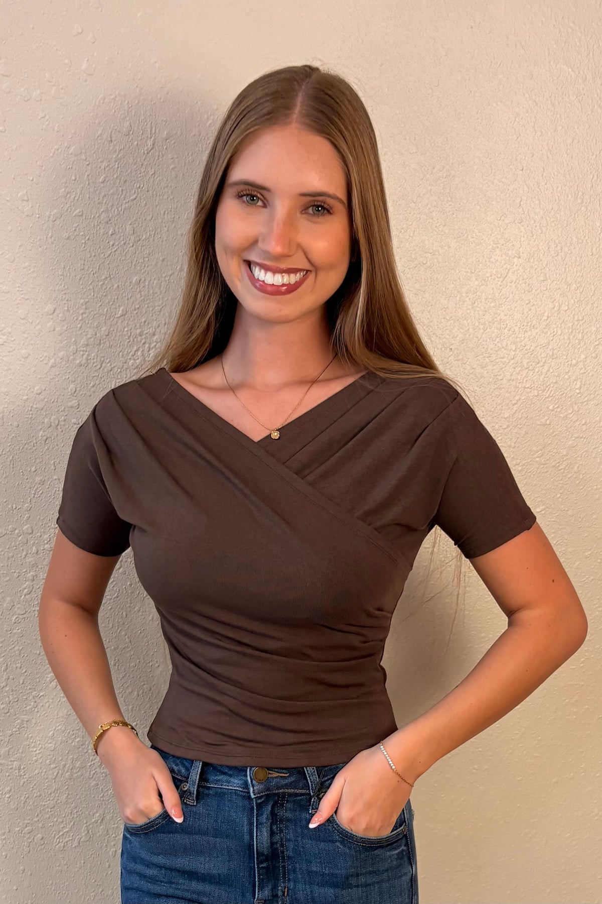 Brianne Brown Crossover V-Neck Top