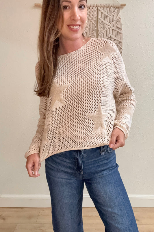 Miranda Star Open Crochet Sweater