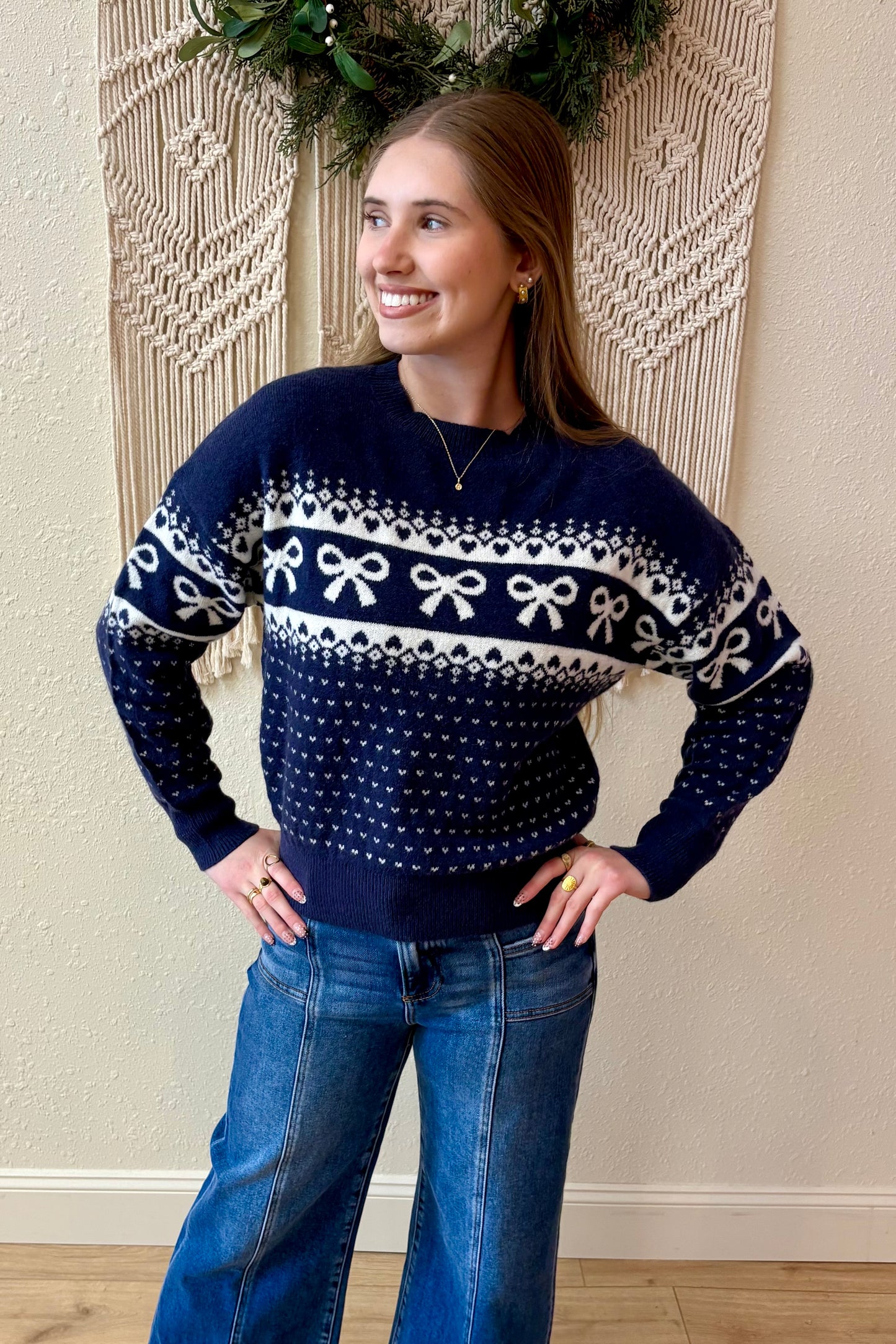 Belle Bow and Heart Sweater