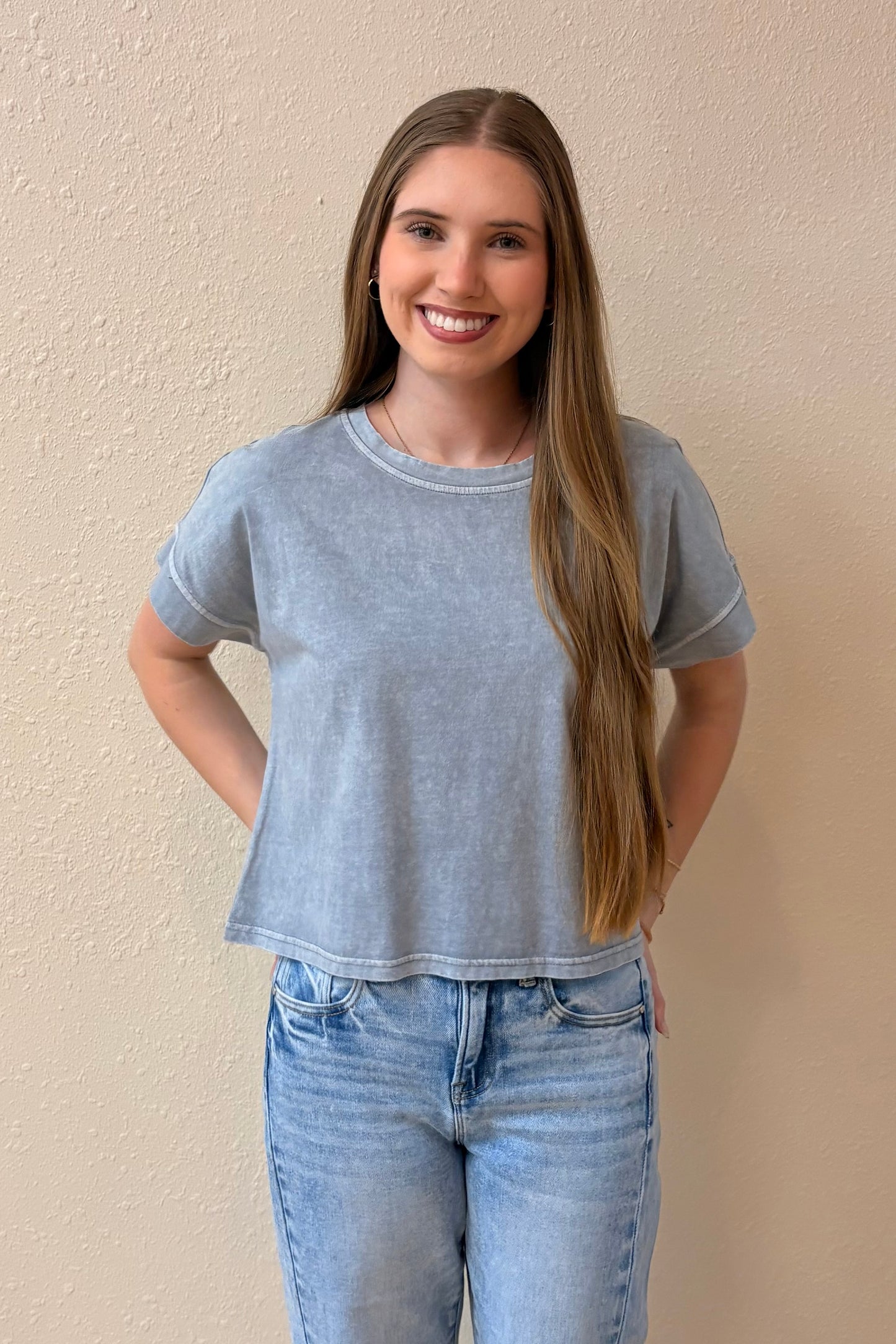 Gianna Blue Short Sleeve Tee Shirt