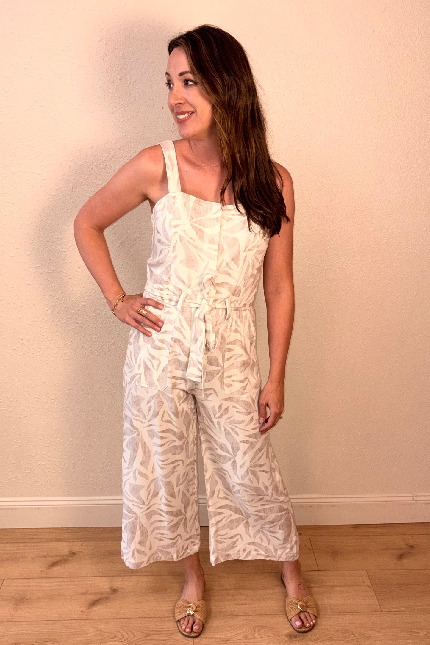 Bree Straight Neck Cropped Jumpsuit
