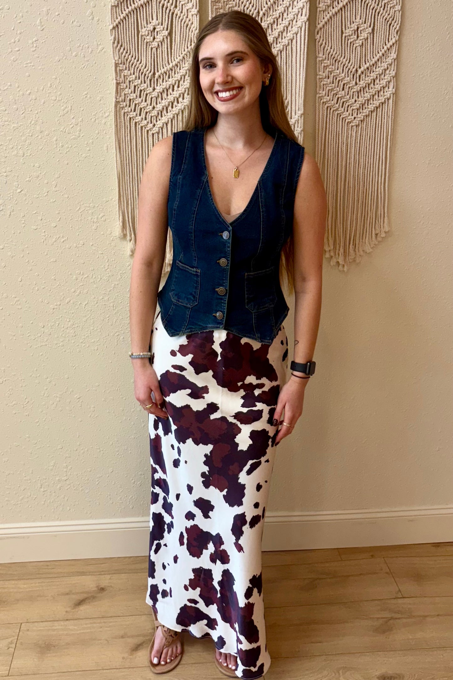 Louise Button Front Denim Vest