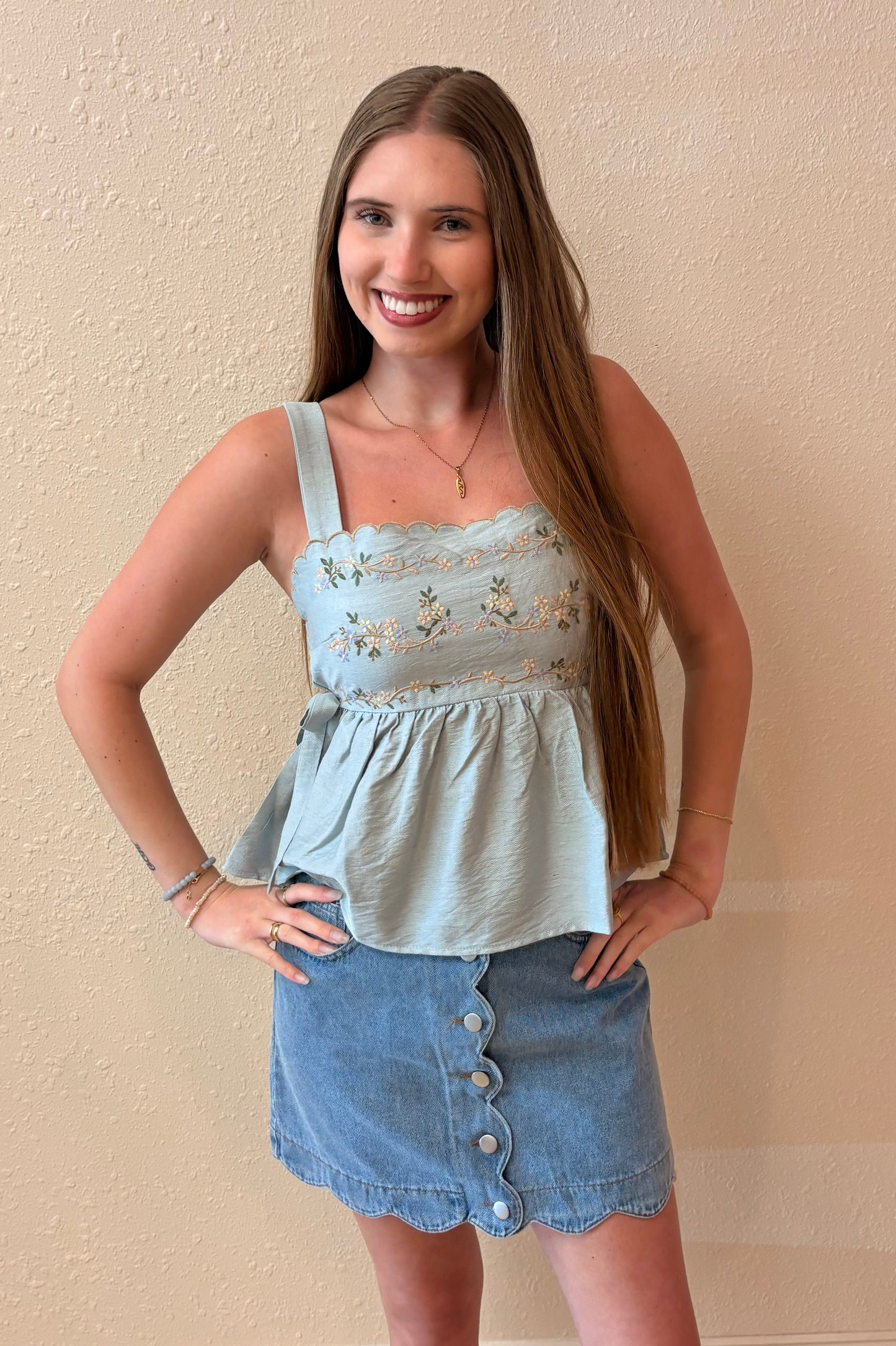 Eloise Embroidered Tank Top