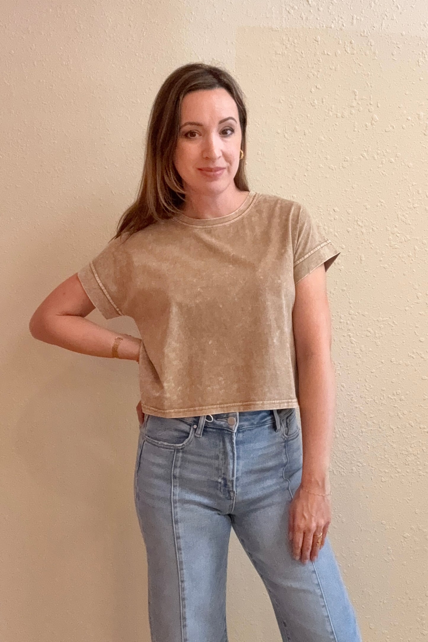 Gianna Mocha Short Sleeve Tee Shirt