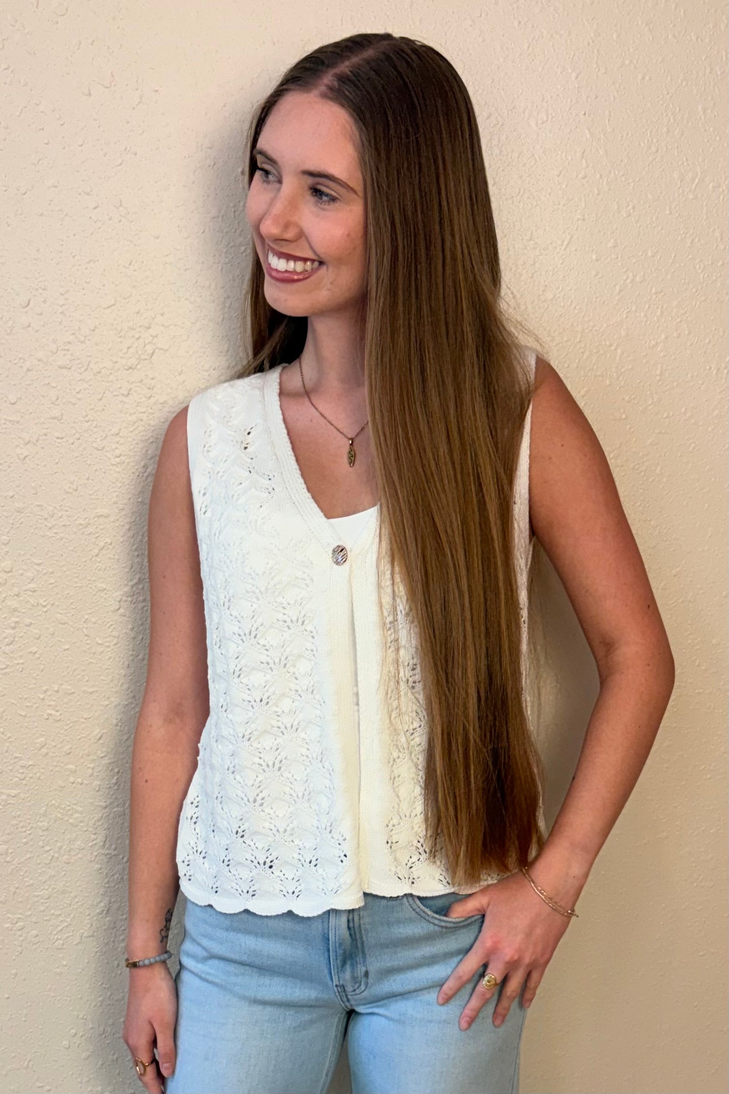 Naya Open Front Knit Vest