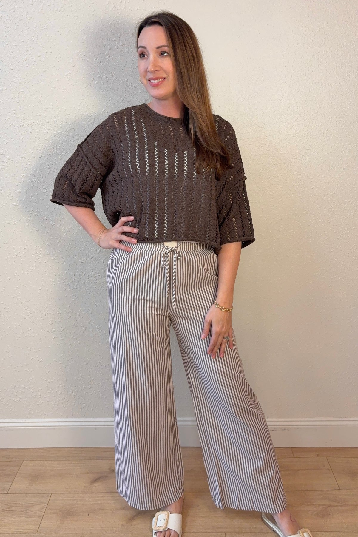 Abby Open Knit Cropped Sweater