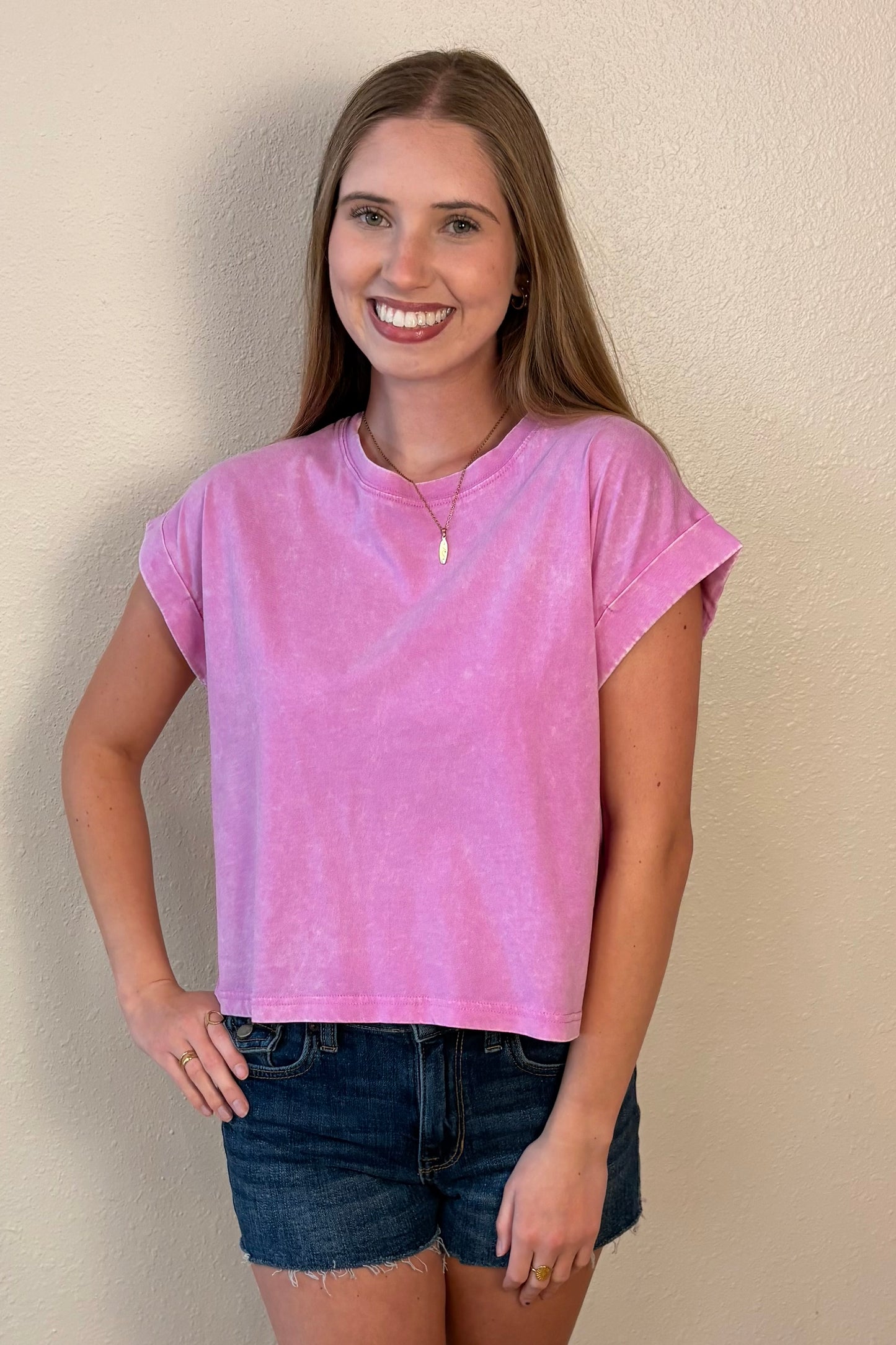 Zara Pink Mineral Wash T-Shirt