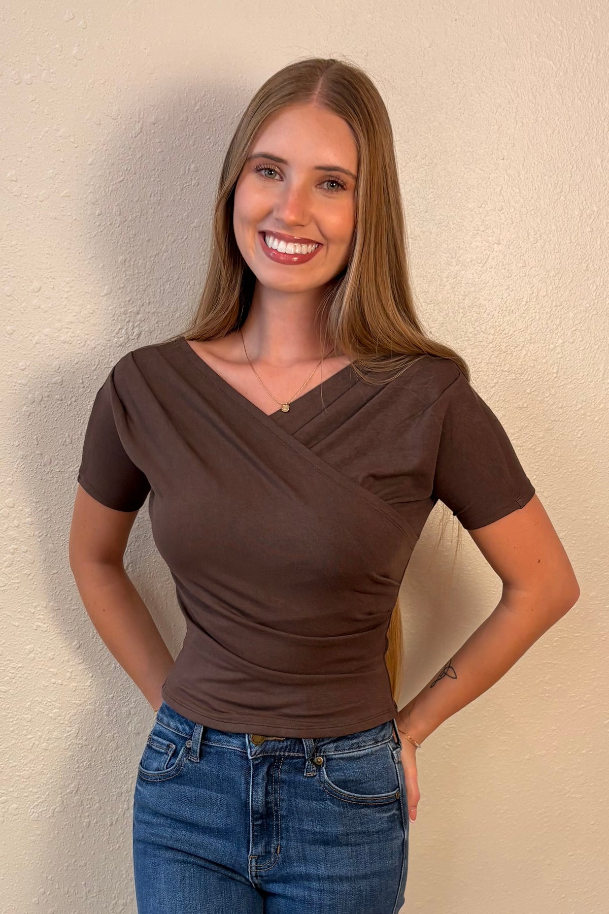 Brianne Brown Crossover V-Neck Top