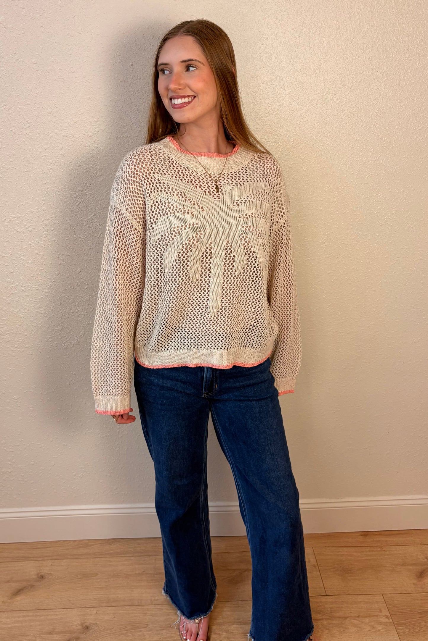 Parker Palm Tree Crochet Sweater