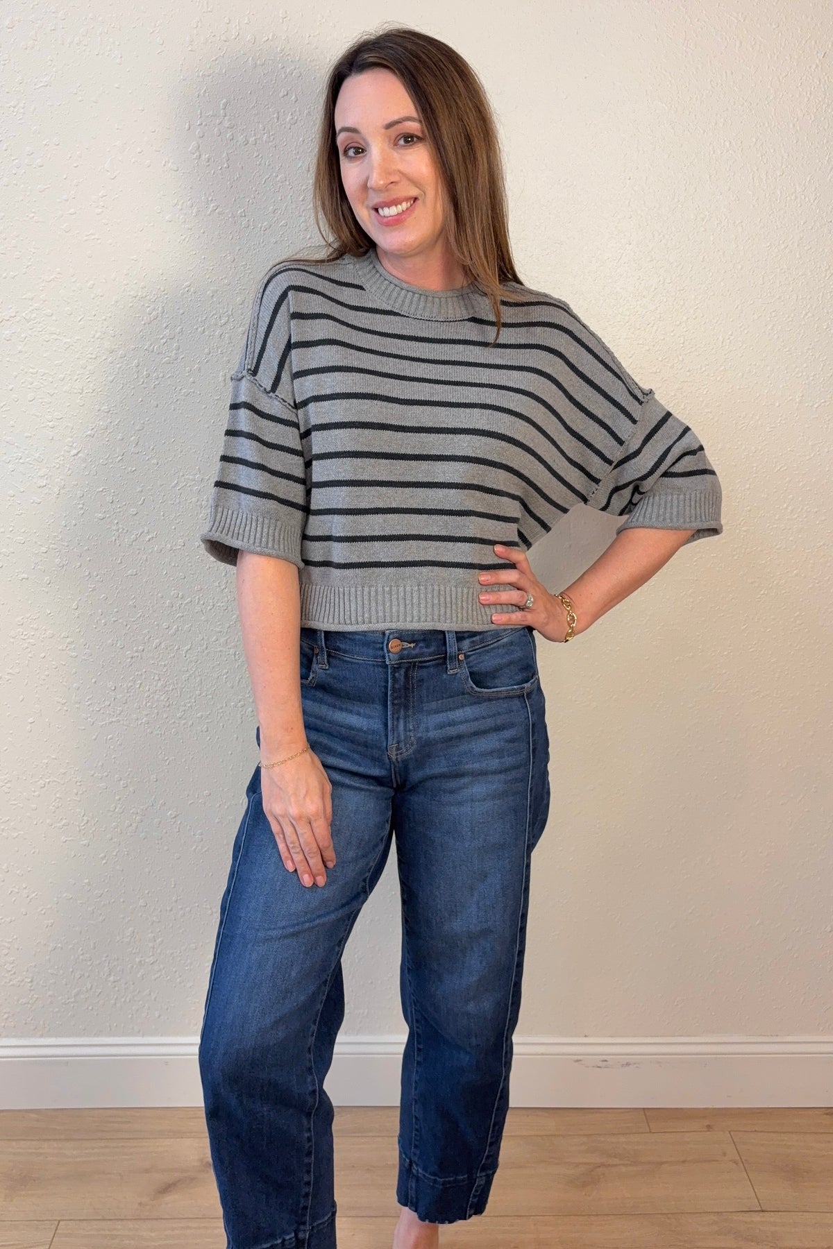 Ramona Exposed Seam Striped Sweater