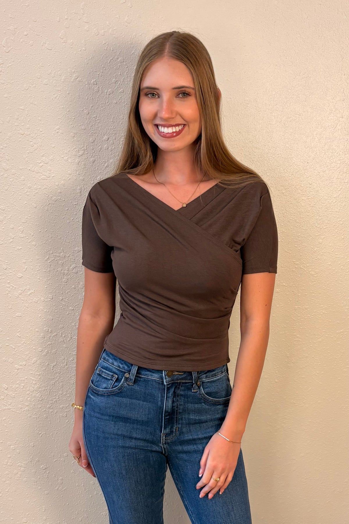 Brianne Brown Crossover V-Neck Top