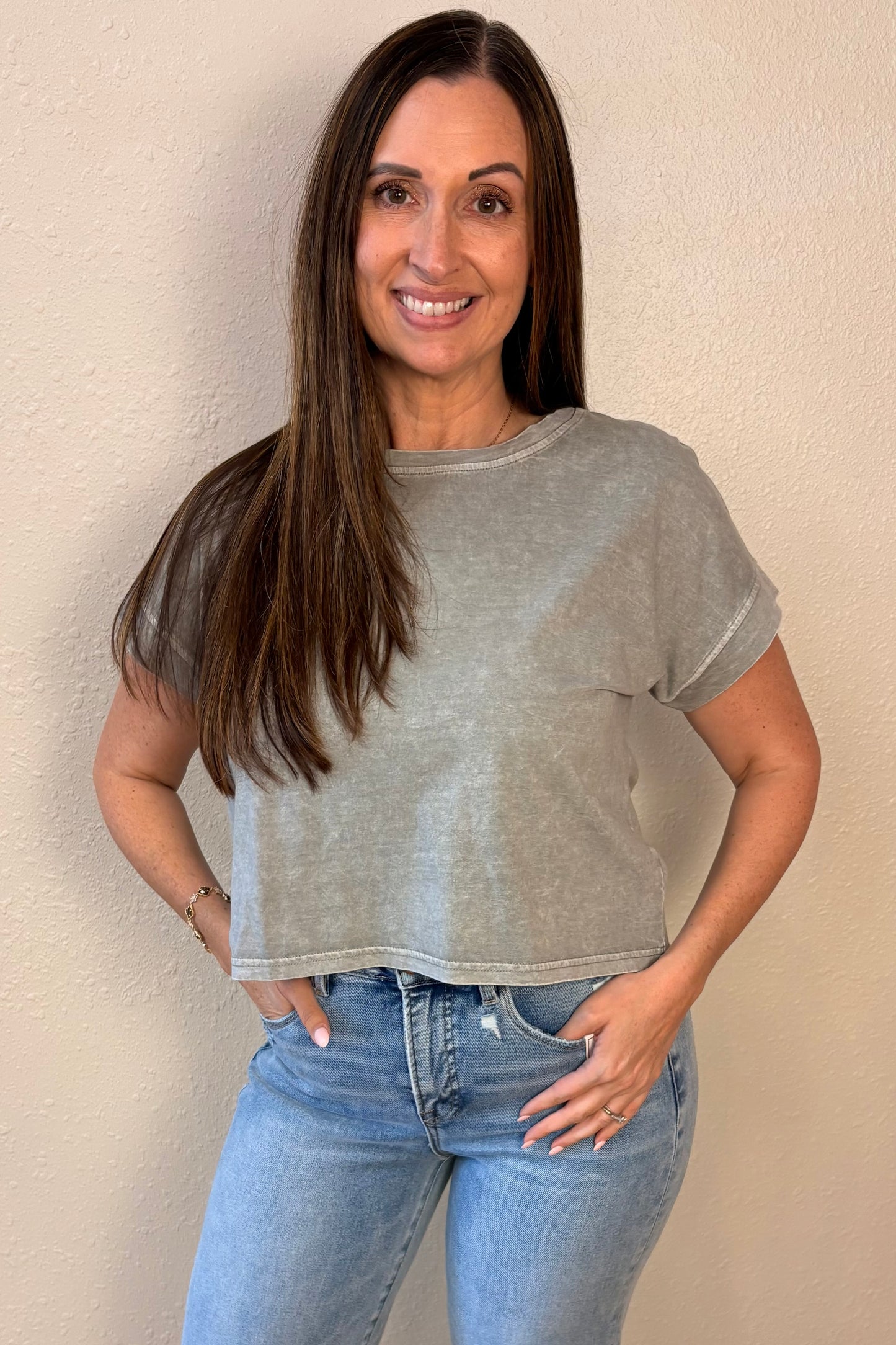 Gianna Gray Short Sleeve Tee Shirt
