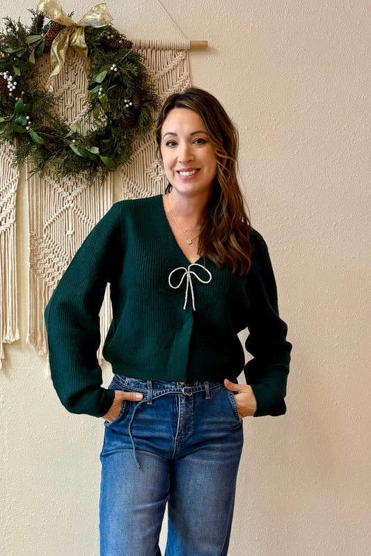 Elenore Sparkly Bow Cardigan