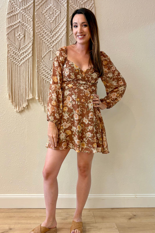 Marigold Sweetheart Neckline Mini Dress