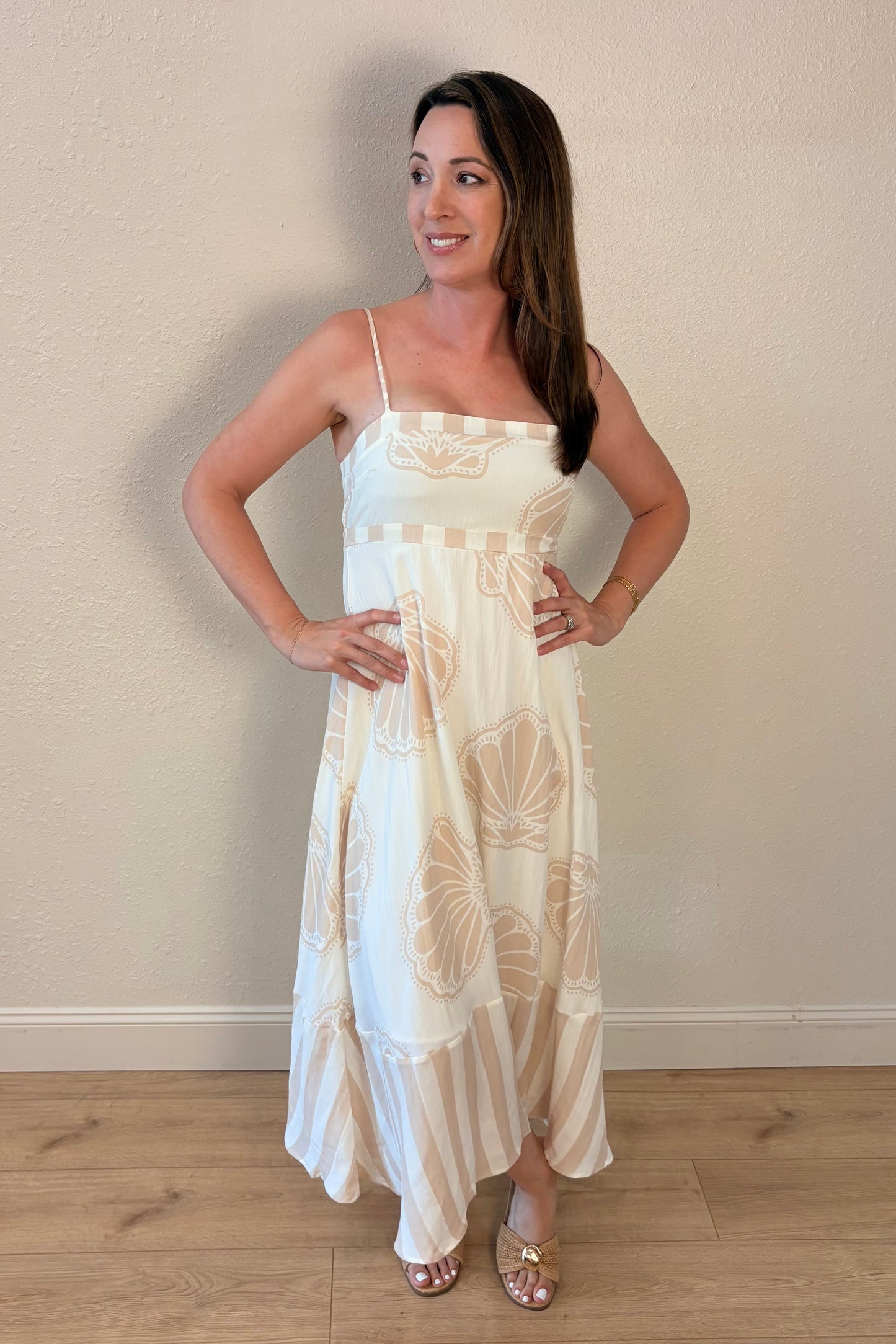 Sally Seashell Print Maxi Dress