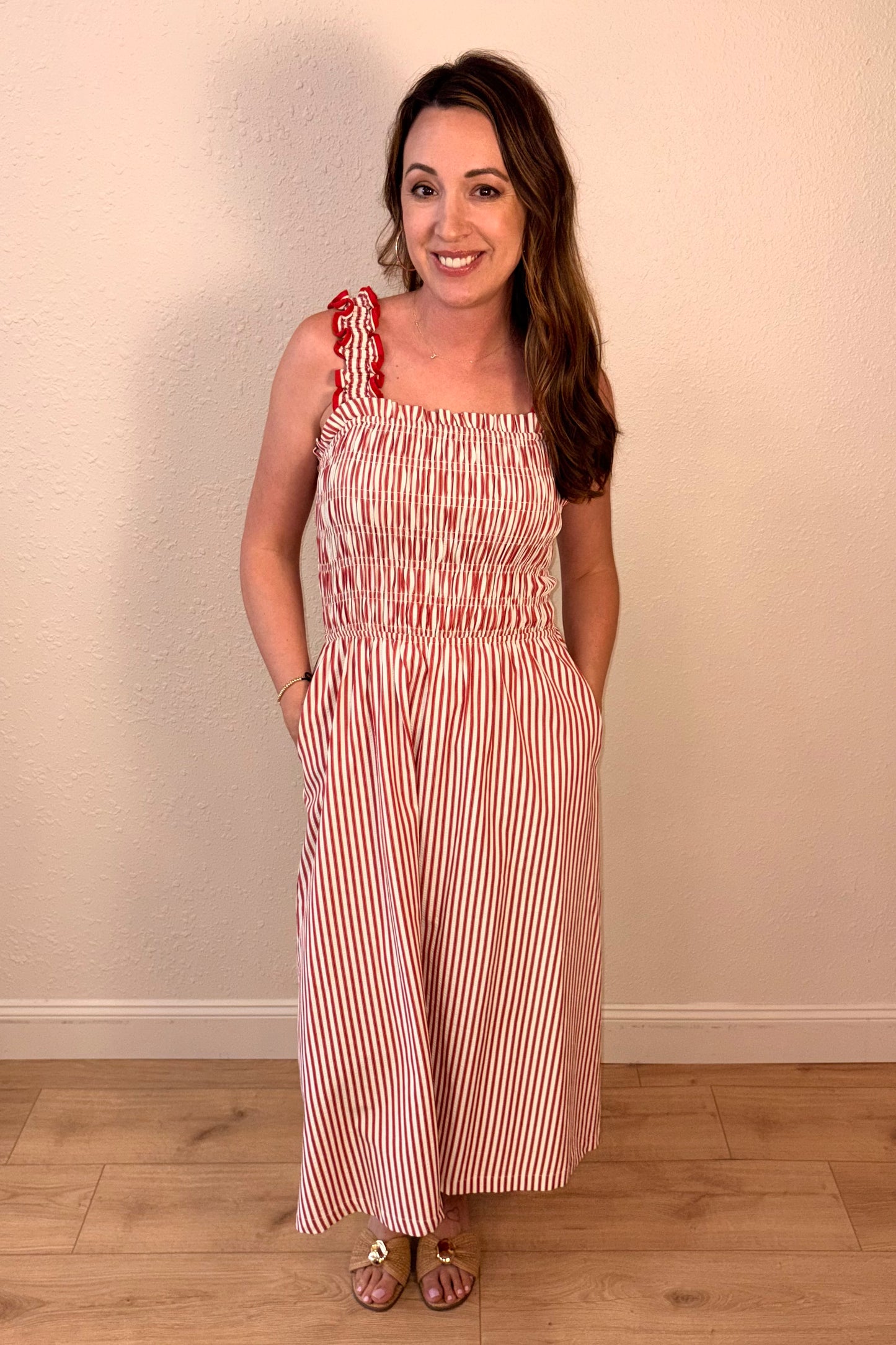 Poppy Smocked Stripe Maxi Dress