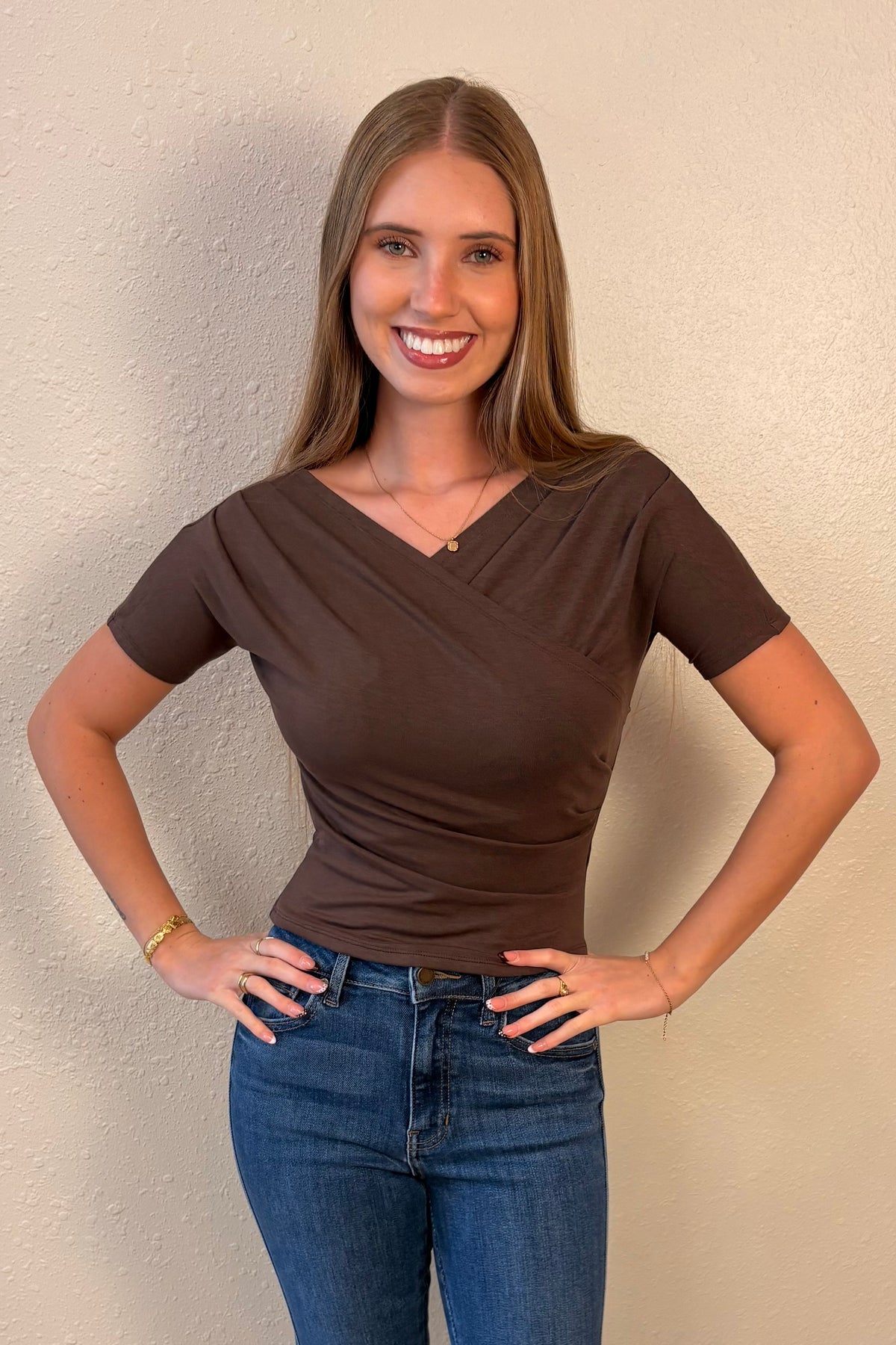 Brianne Brown Crossover V-Neck Top