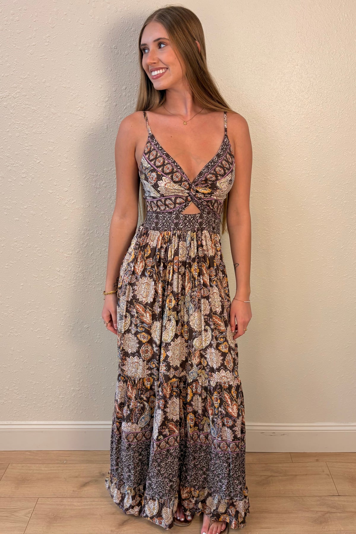 Caroline Paisley Floral Maxi Dress