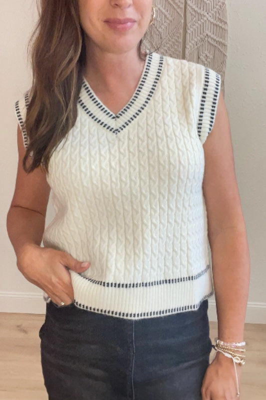 Sienna Cable Knit Sweater Vest