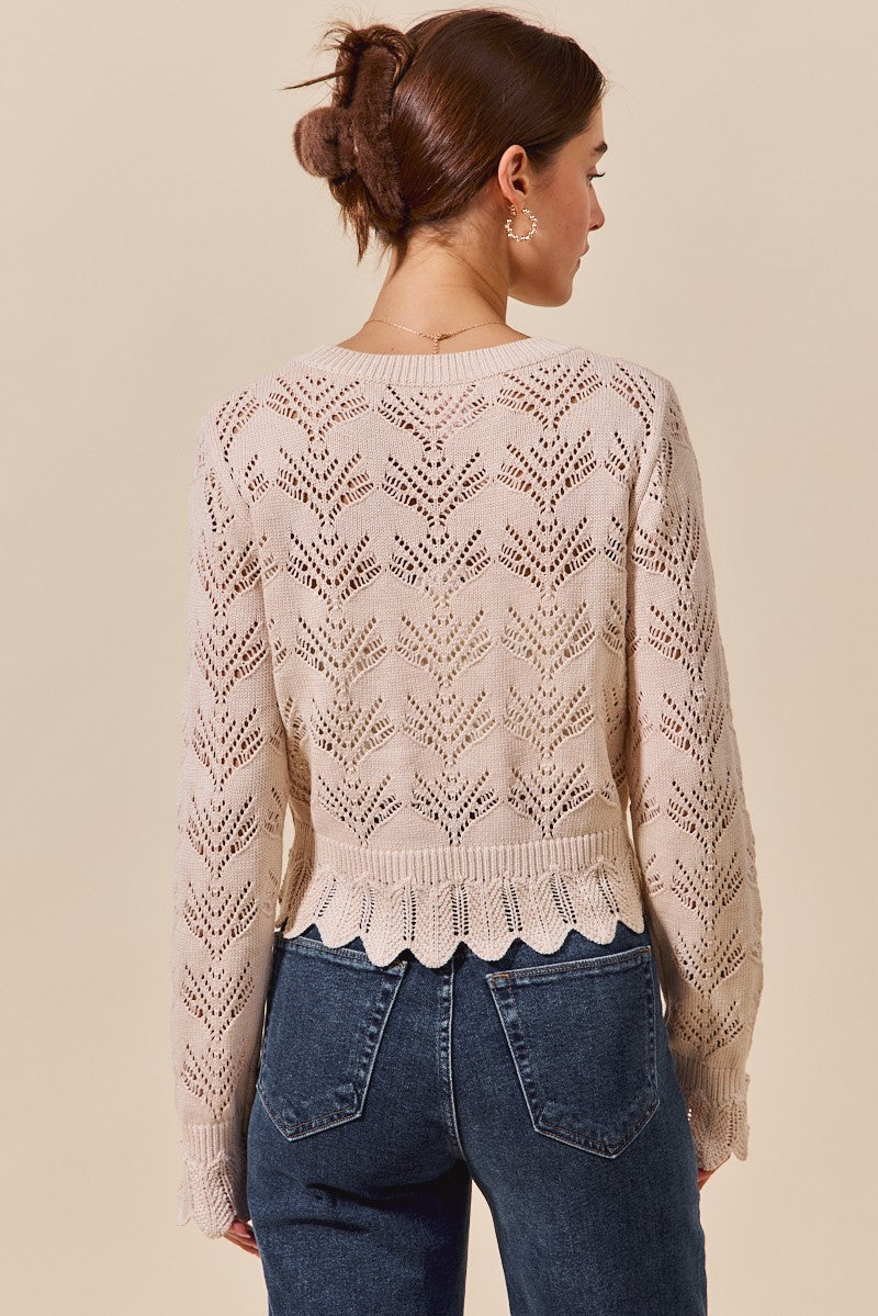 Charlotte Cream Pointelle Sweater