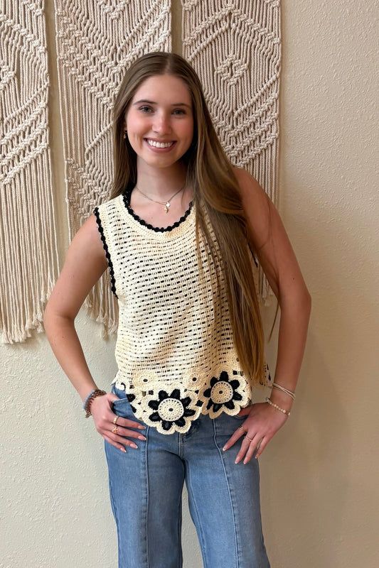 Kinsley Crochet Floral Tank Top