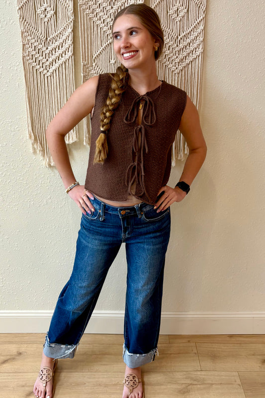 Marigold Tie Front Knit Vest