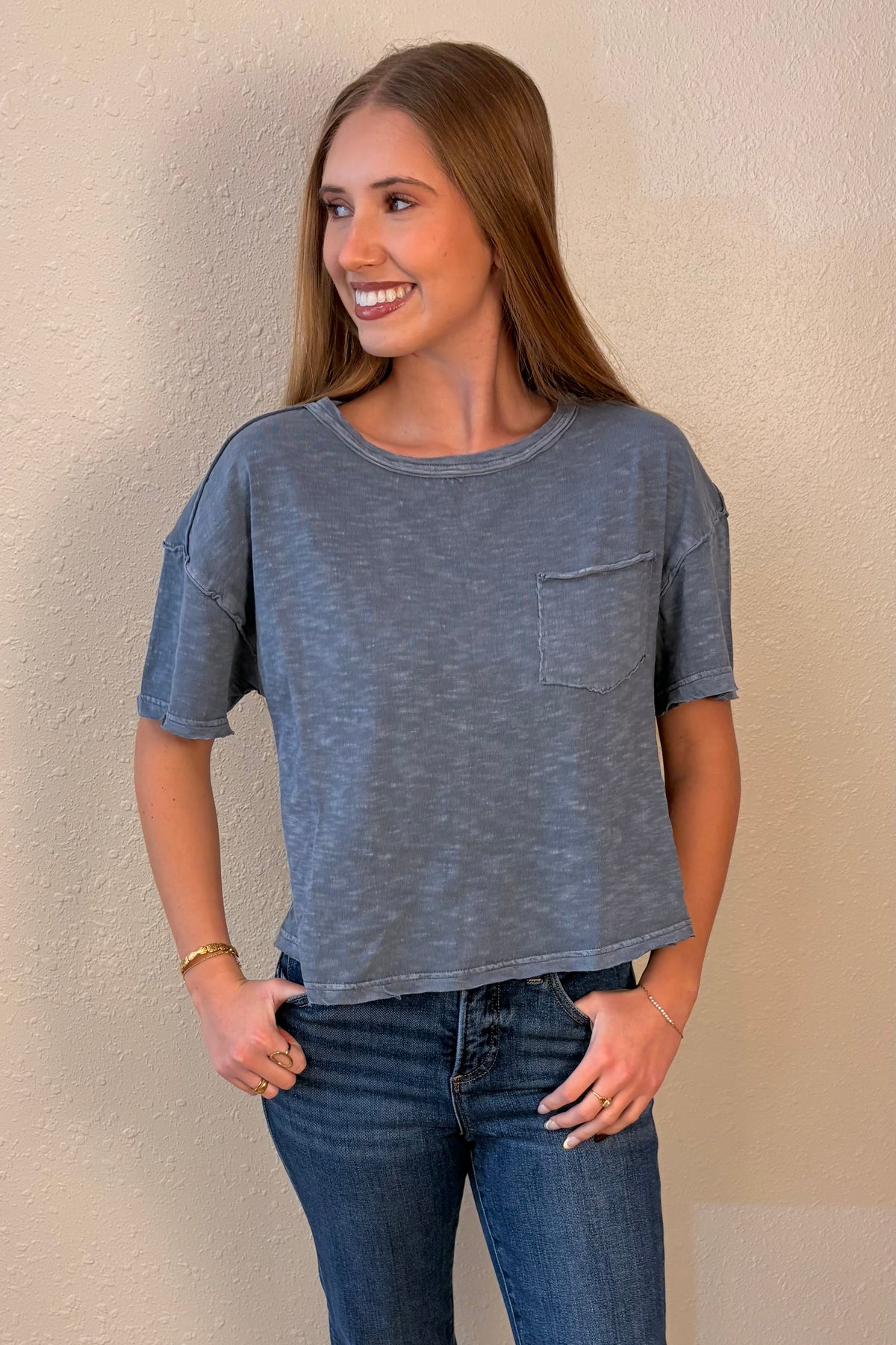 Kim Exposed Seam Pocket T-Shirt
