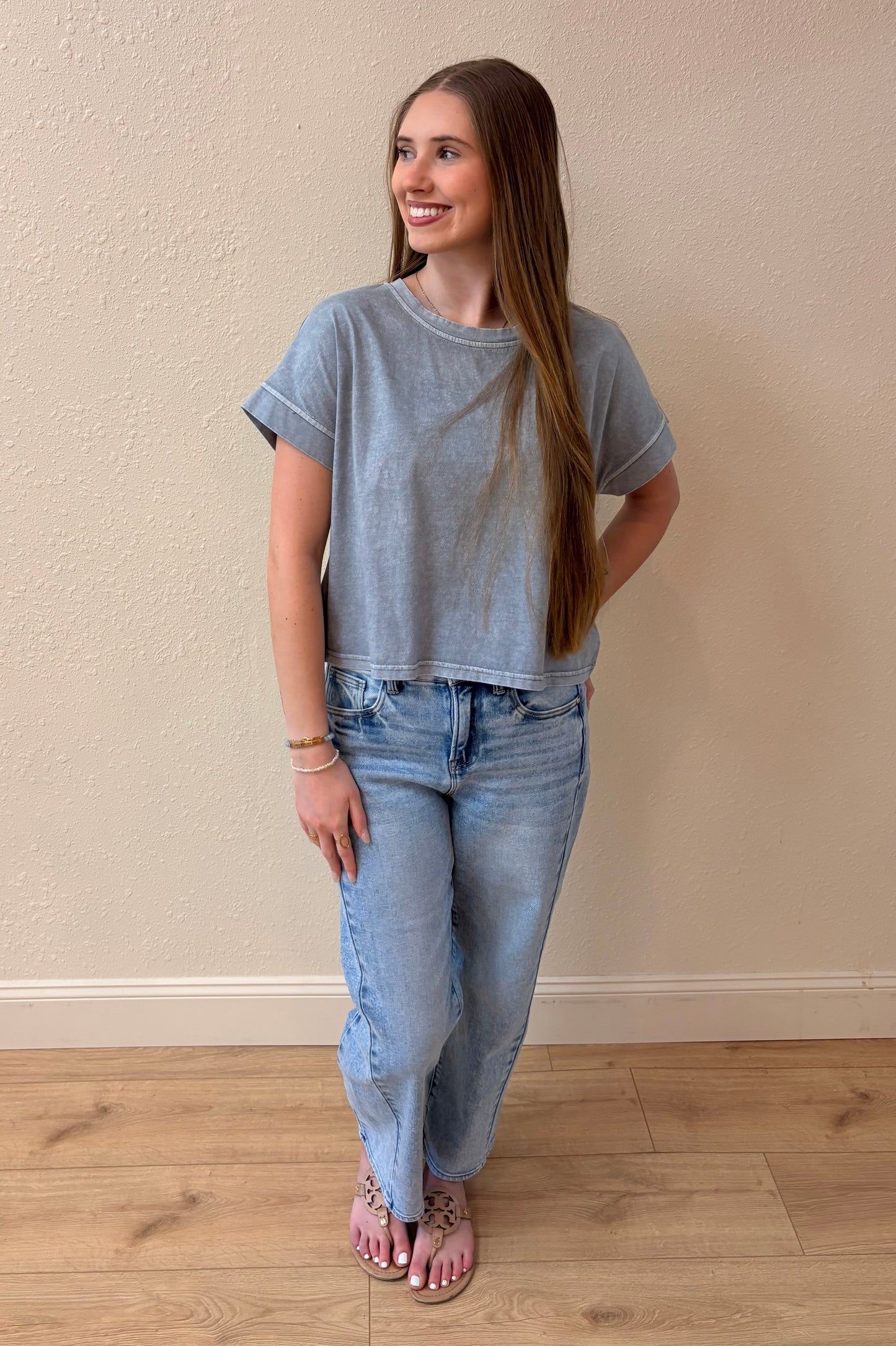 Gianna Blue Short Sleeve Tee Shirt