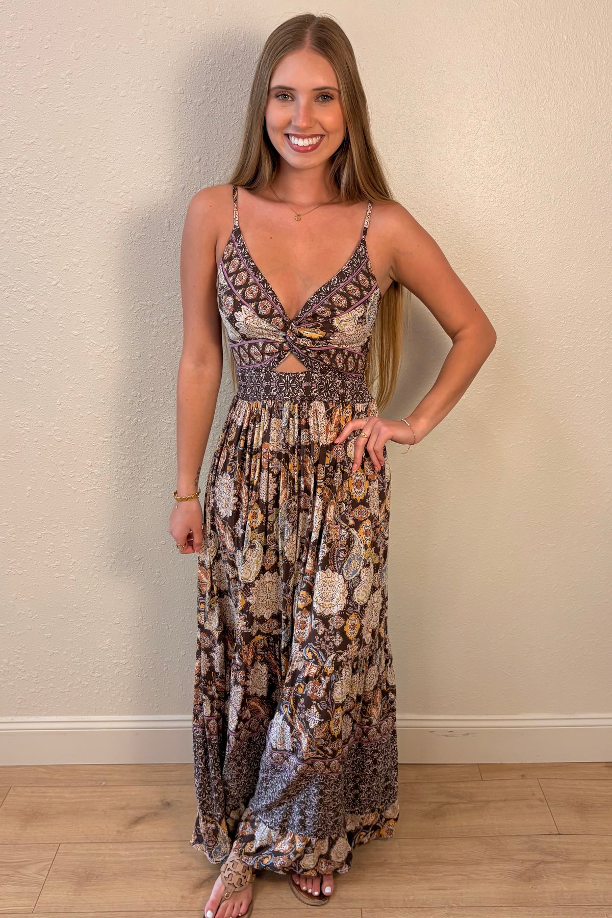 Caroline Paisley Floral Maxi Dress