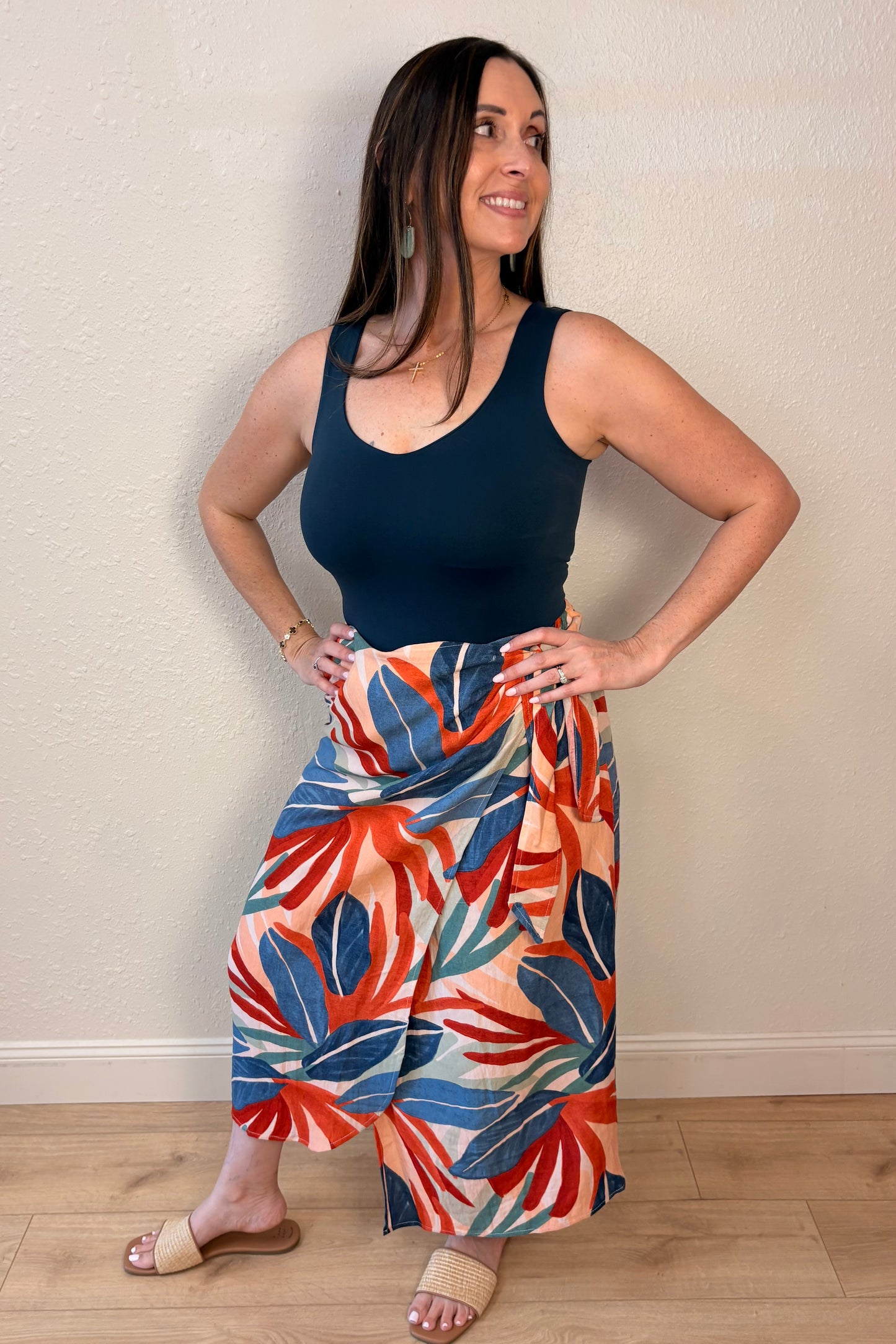 Isla Tropical Print Wrap Skirt