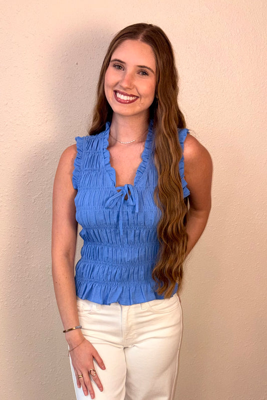 Marleigh Smocked Sleeveless Top