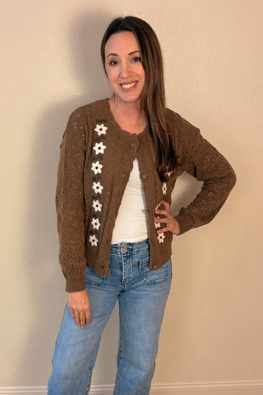 Brooke Floral Embroidered Cardigan Sweater