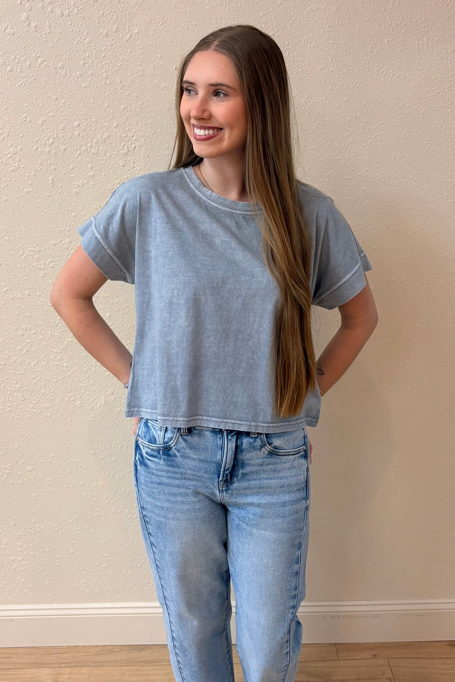 Gianna Blue Short Sleeve Tee Shirt
