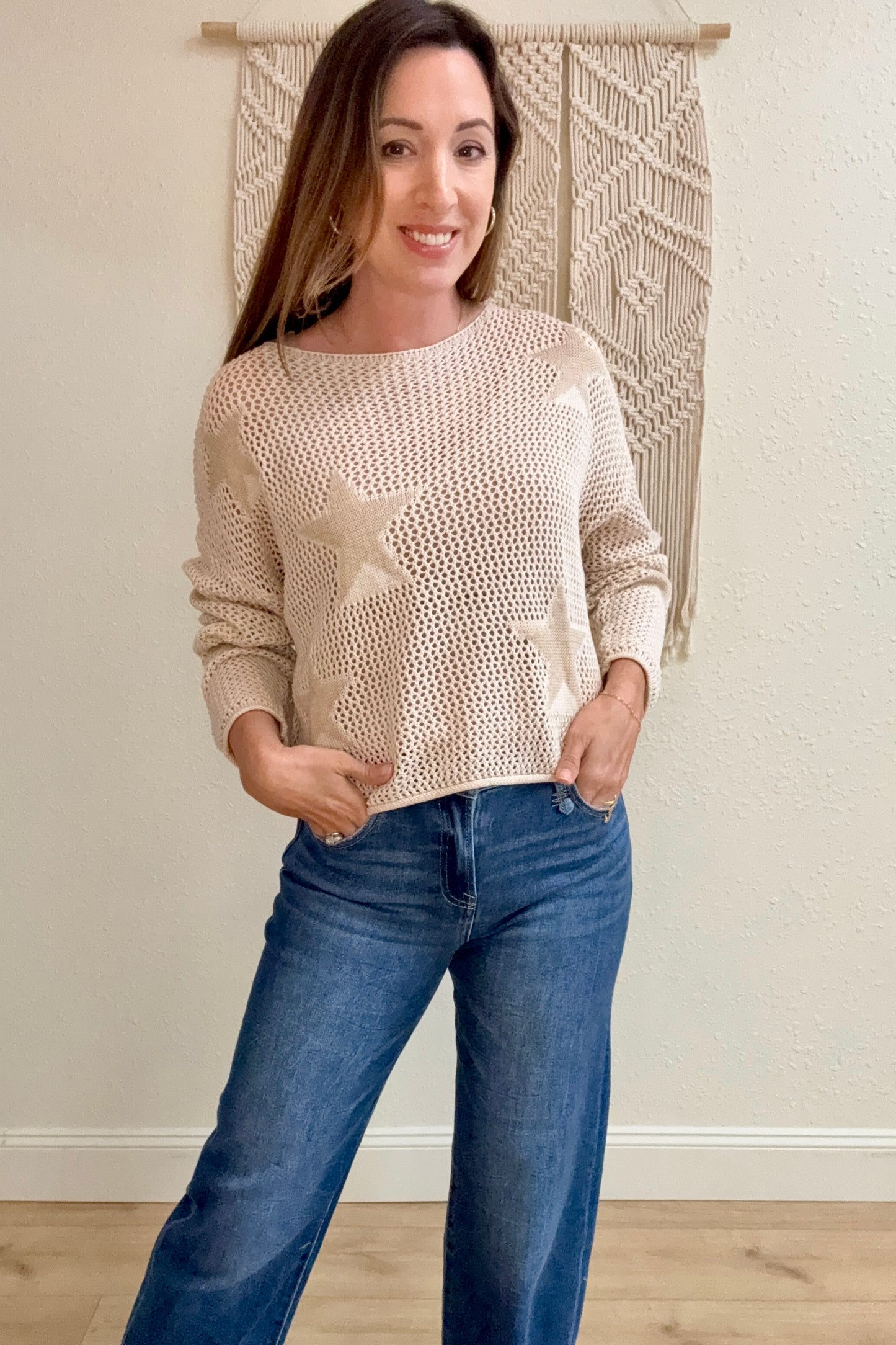 Miranda Star Open Crochet Sweater