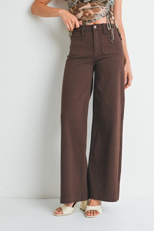 JBD Brown Front Patch Pocket Jeans