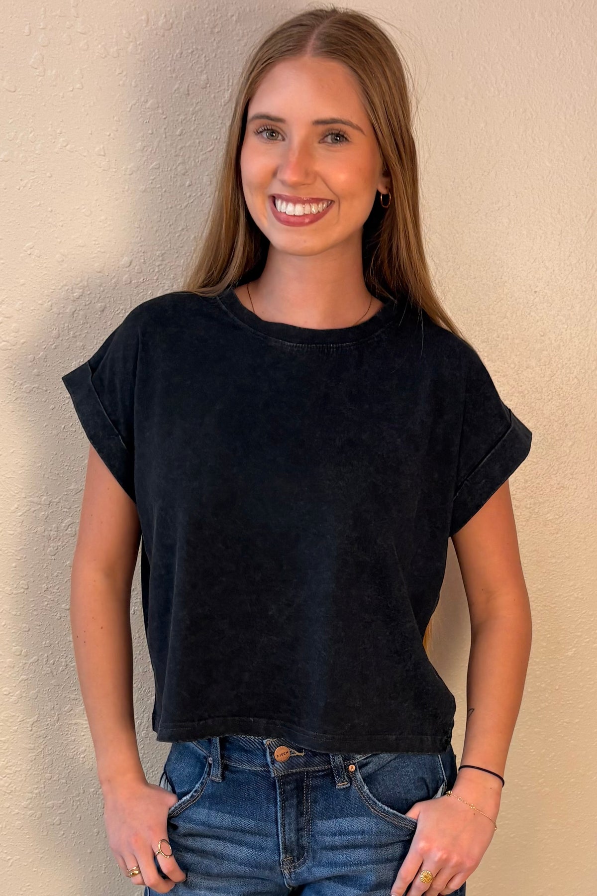 Zara Black Mineral Wash T-Shirt