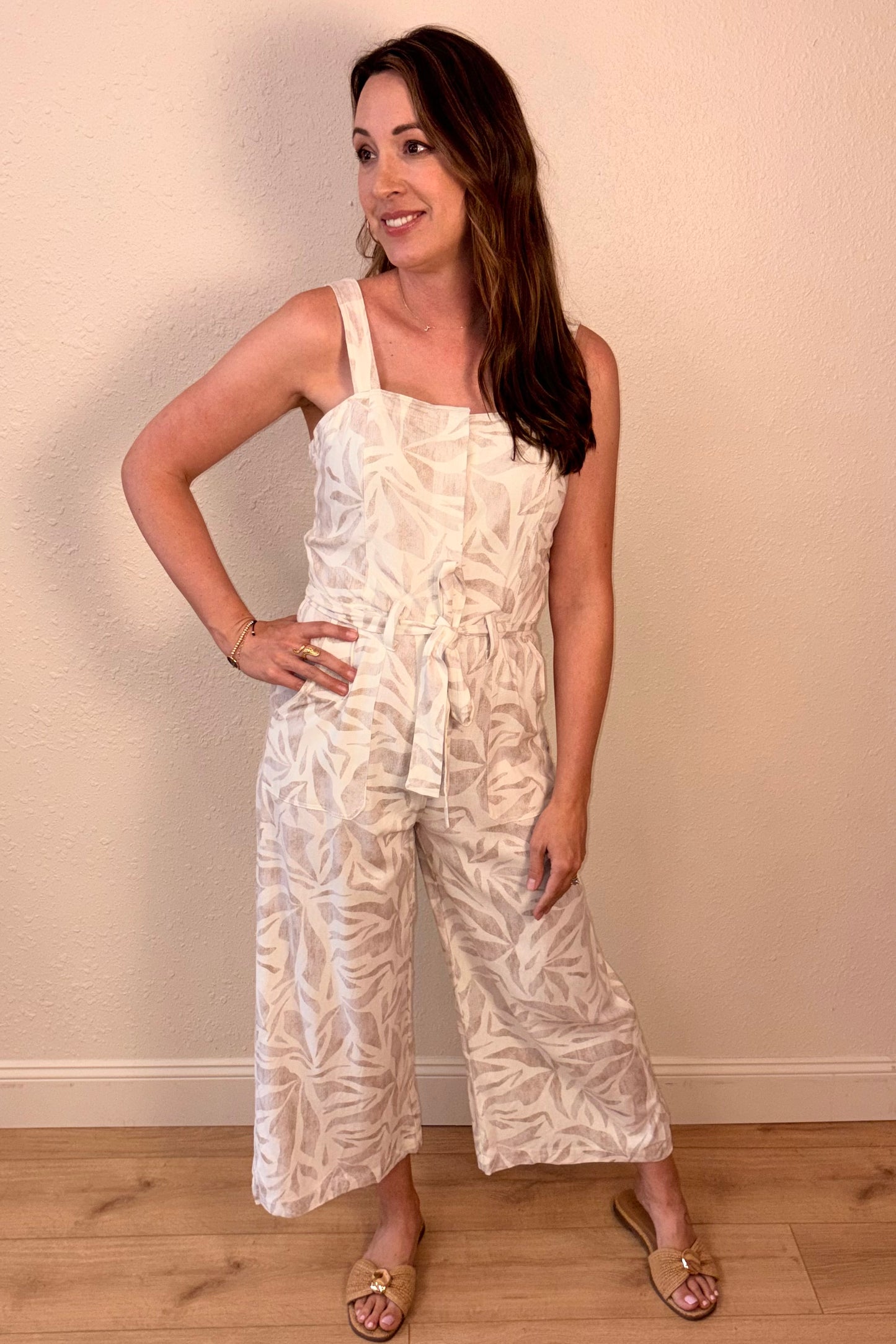 Bree Straight Neck Cropped Jumpsuit