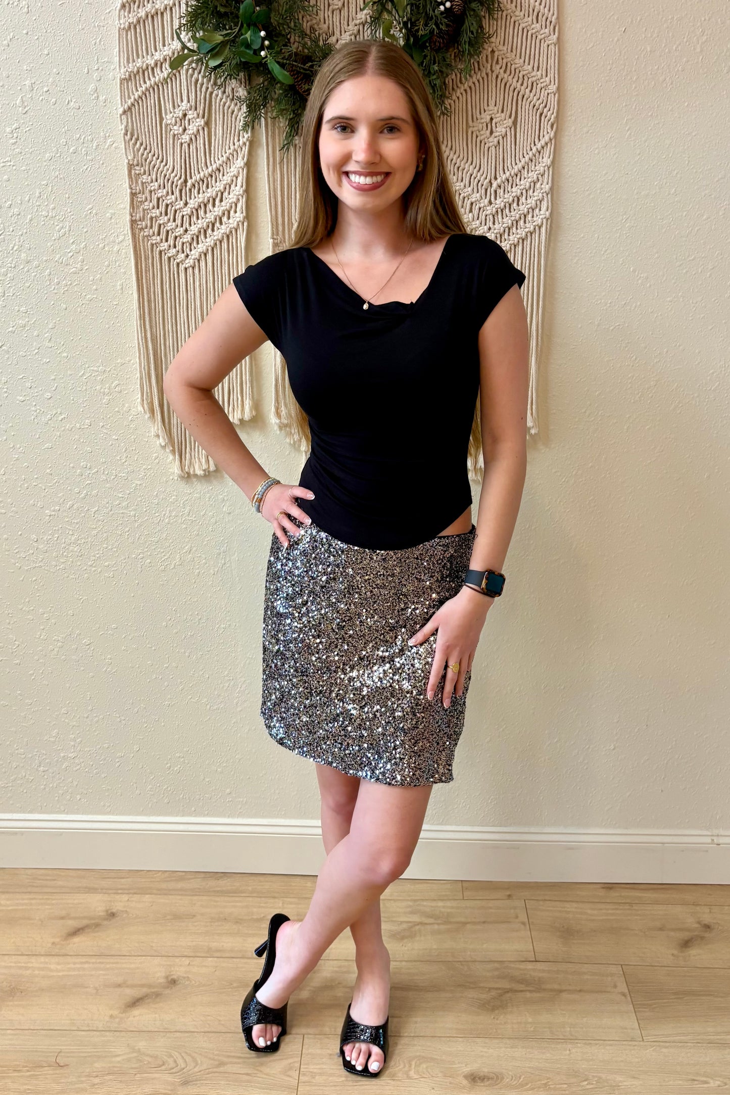 Chrissy Sequin Mini Skirt