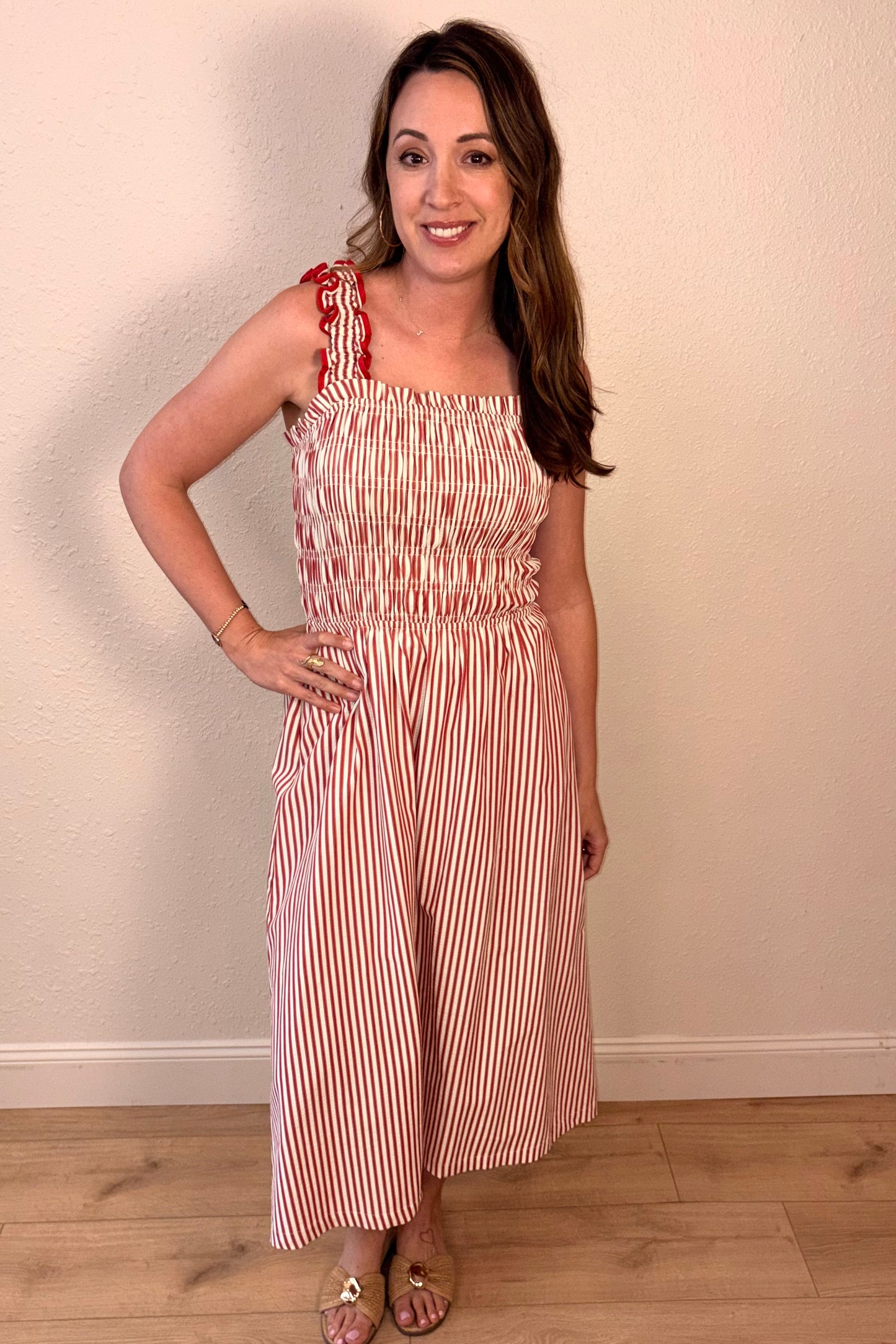 Poppy Smocked Stripe Maxi Dress