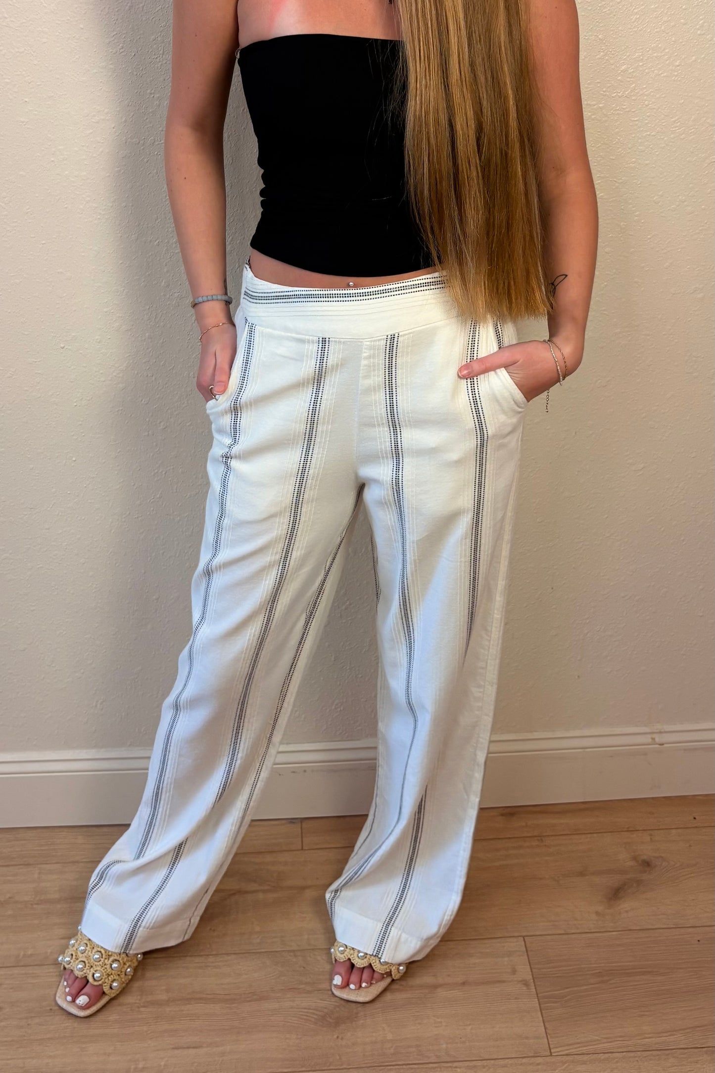 Margo Ivory Stripe Trouser Pant