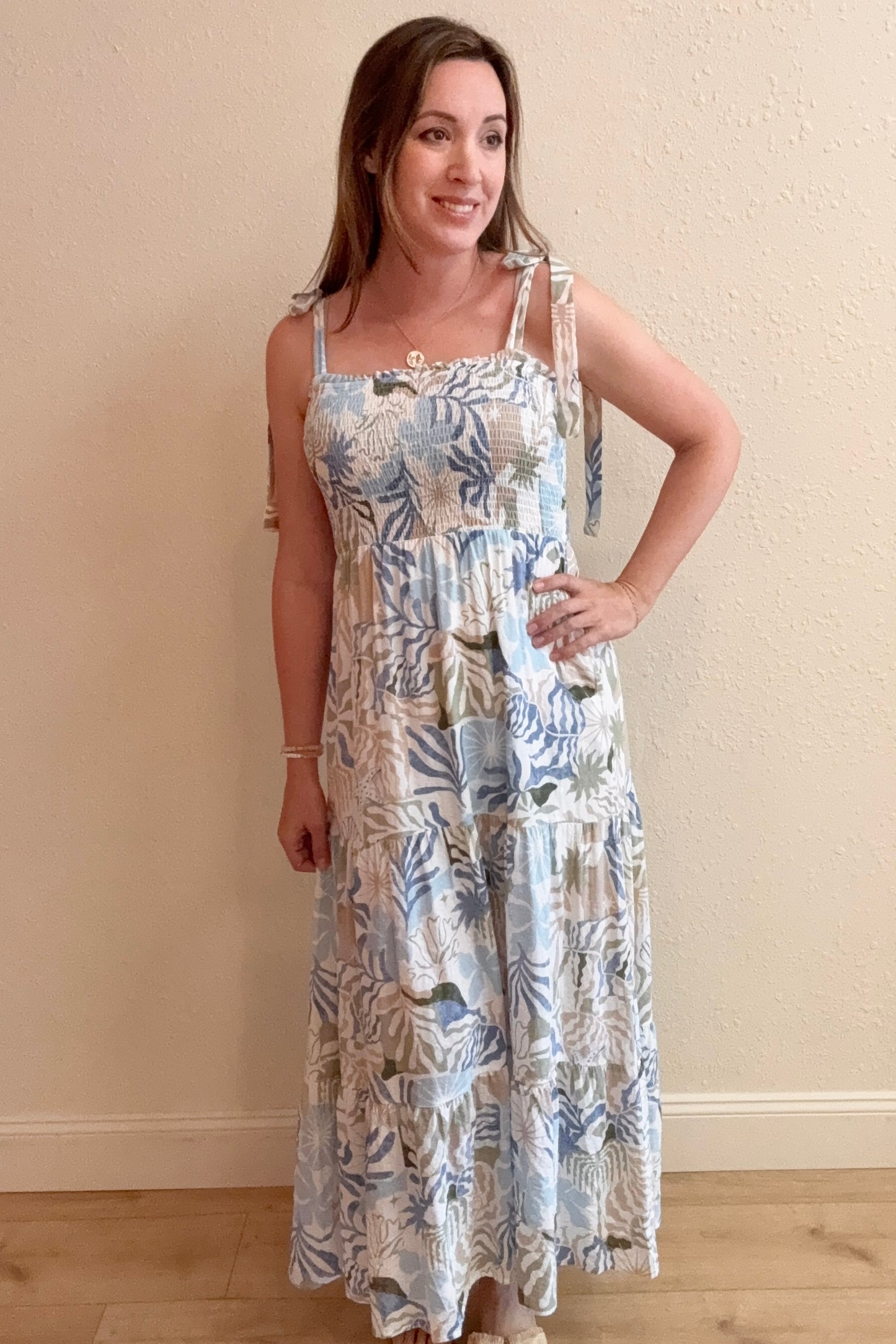 Charlotte Tropical Print Maxi Dress