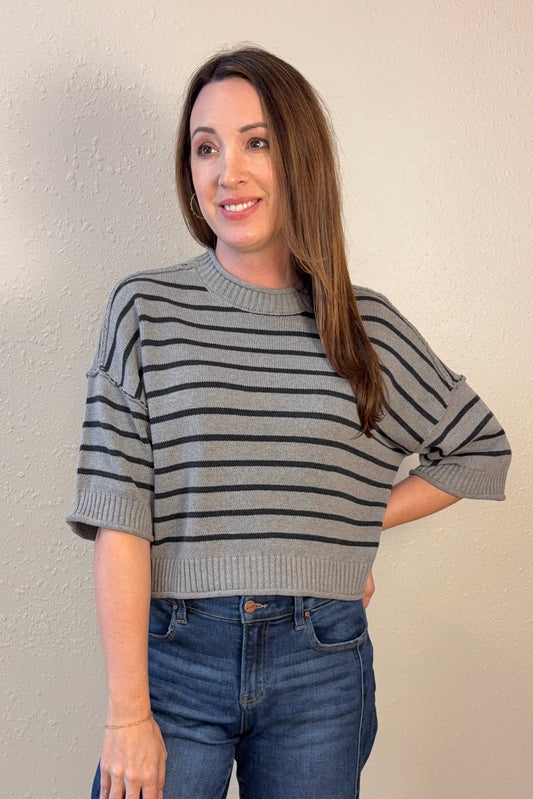 Ramona Exposed Seam Striped Sweater