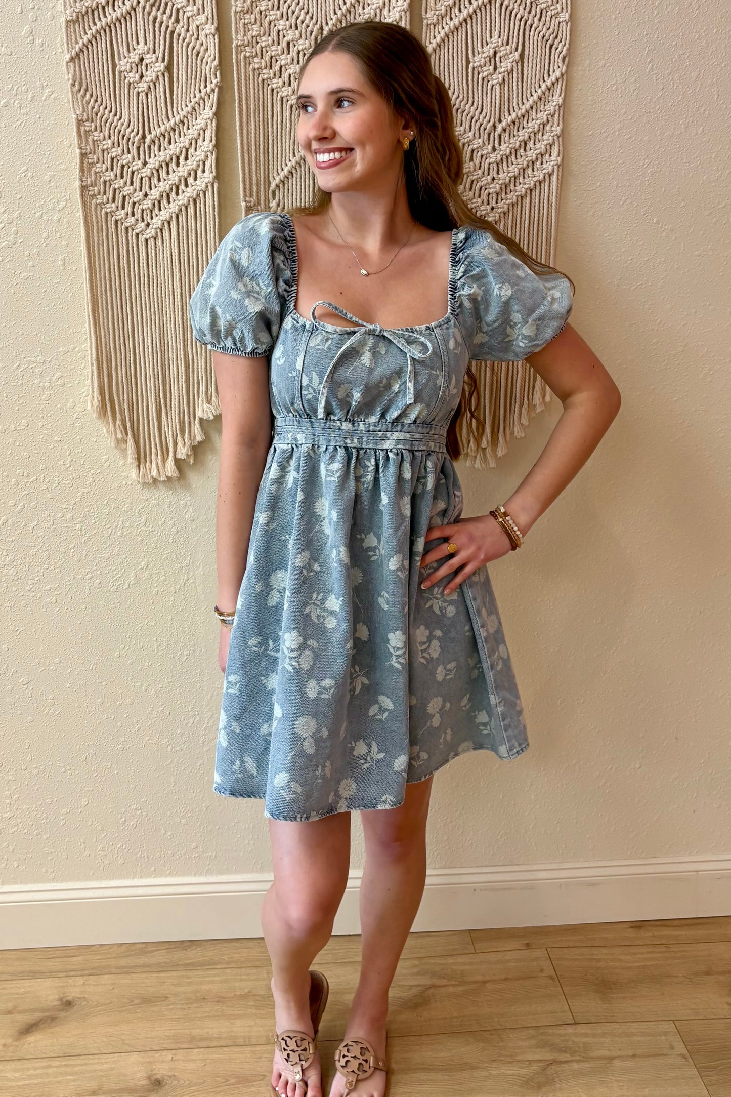 Charleigh Floral Denim Mini Dress