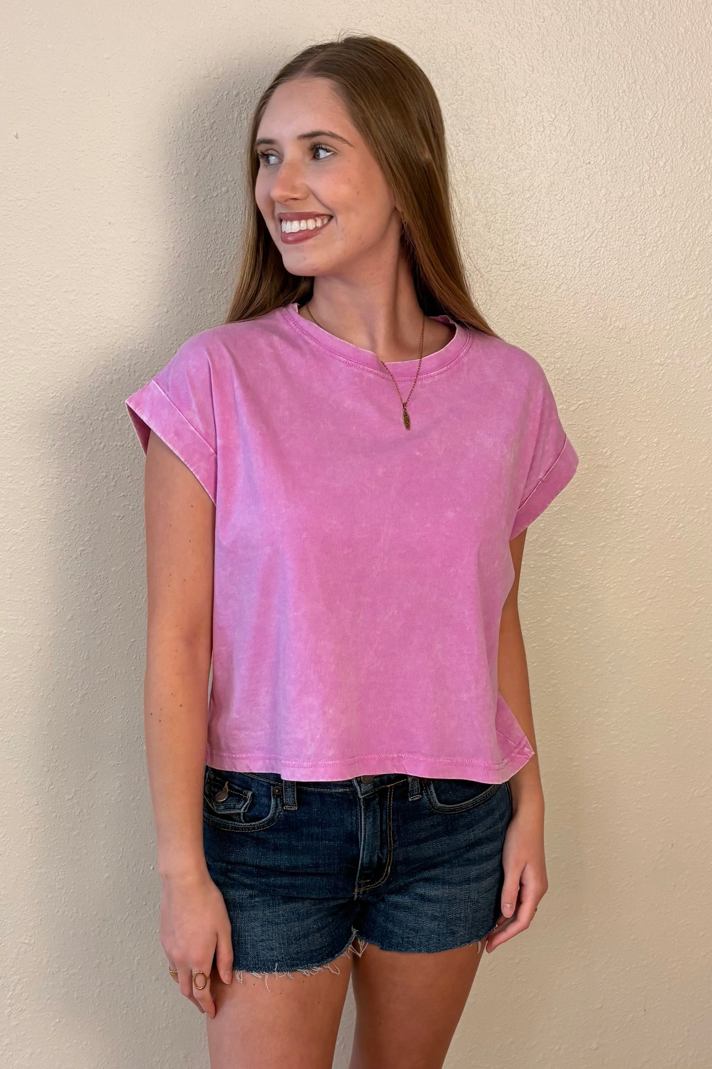 Zara Pink Mineral Wash T-Shirt