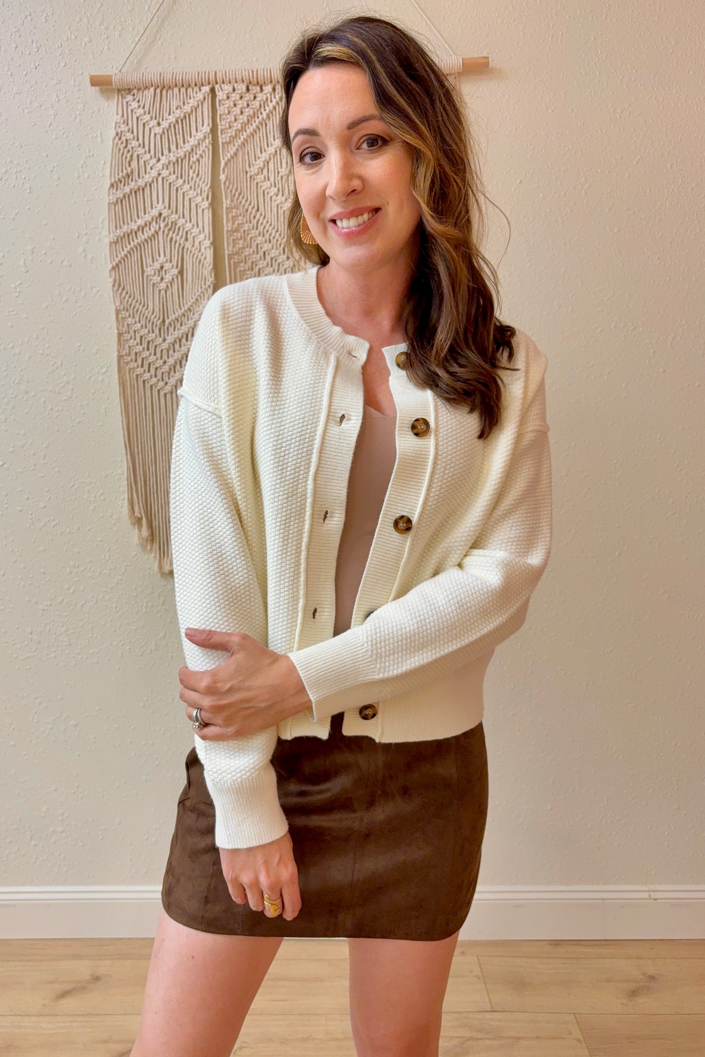 Emery Exposed Seam Cardigan Sweater