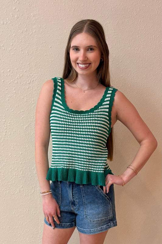 Fiona Crochet Peplum Tank Top