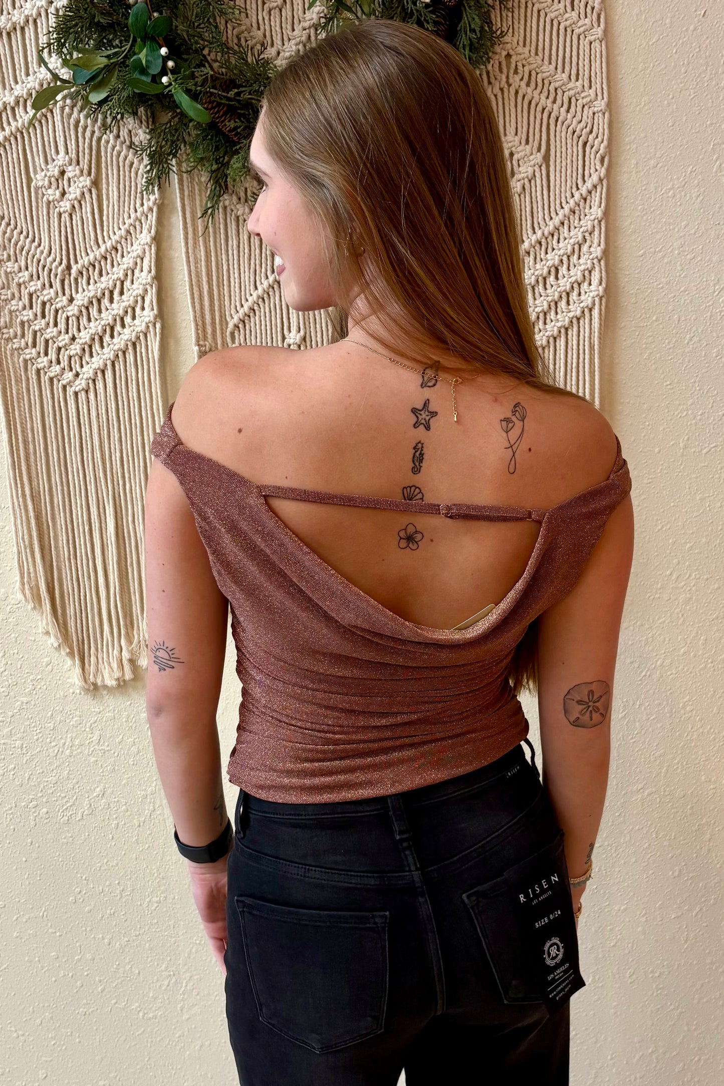 Fiona Draped Sparkle Top