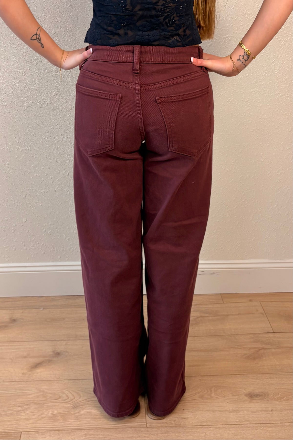 Just USA Dark Wine Straight Leg Jeans