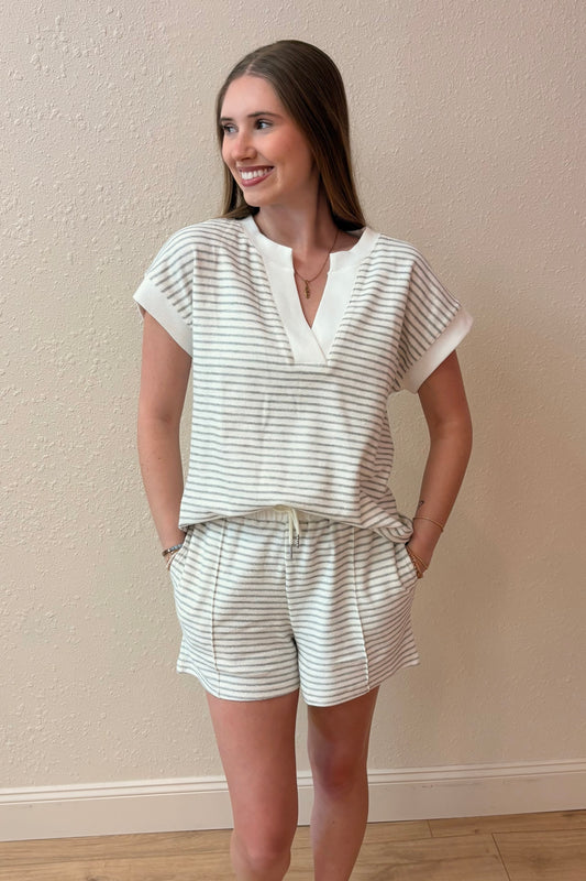 Jada Stripe Tie Front Shorts